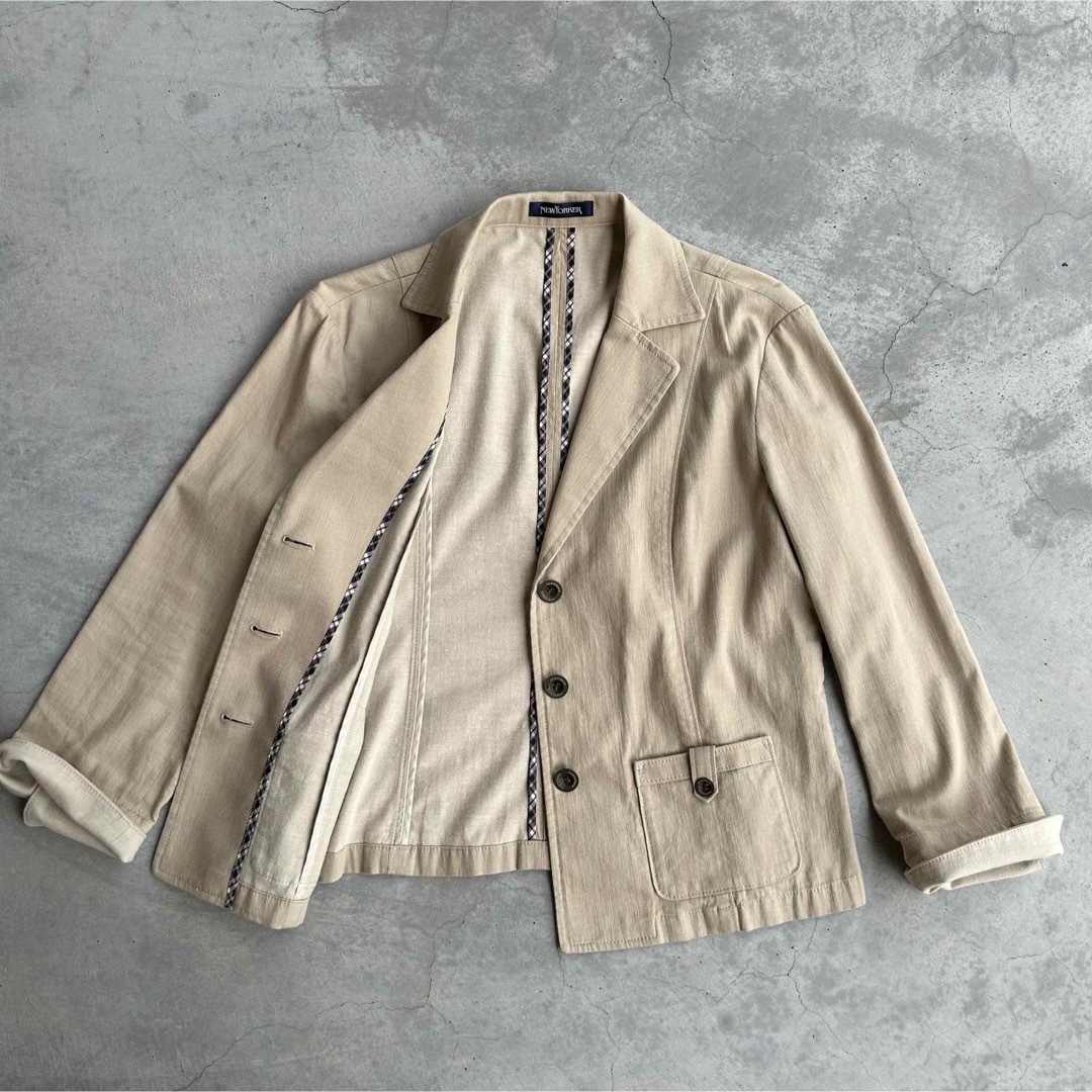 NEWYORKER ニューヨーカー セットアップ 11号 L ベージュ スーツ