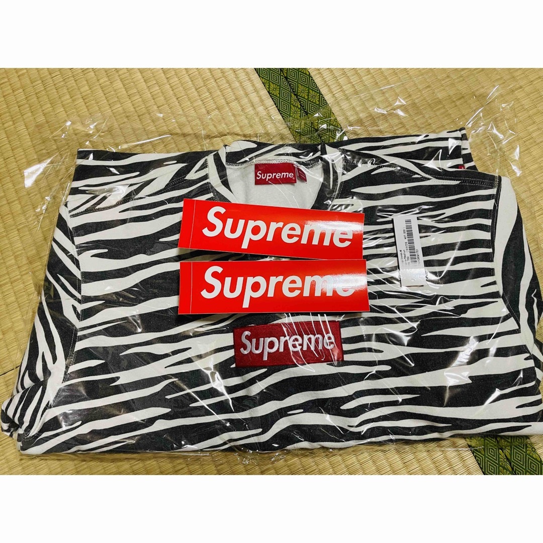 最安値！supreme box logo crewneck zebra M