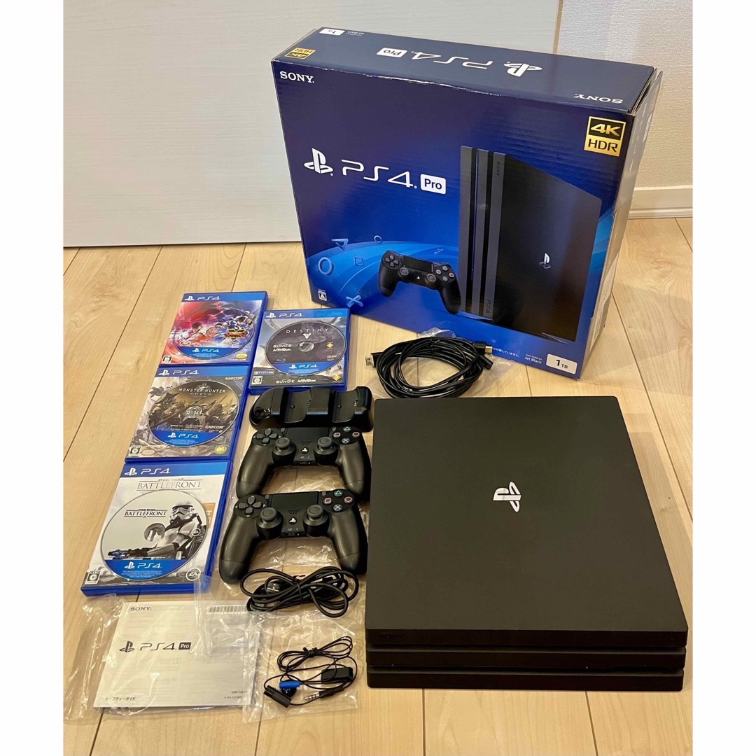 SONY - 値下げ！PS4 Pro 1TB 本体＋コントローラ2＋チャージドック＋