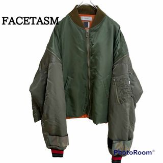 ファセッタズム(FACETASM)のFACETASM ZIPPER MIX MA-1 オリーブ 5 XL(フライトジャケット)