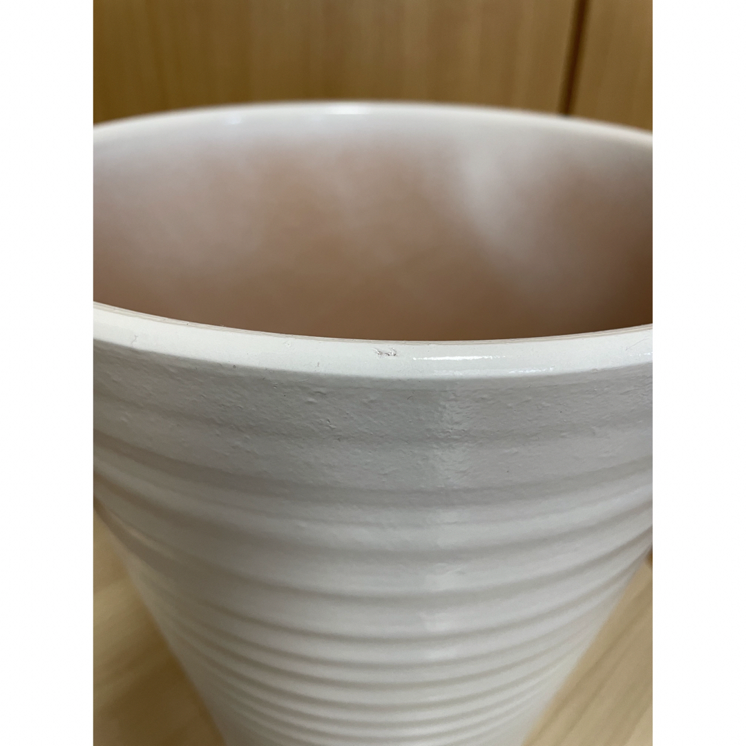 植木鉢　陶器　白　高さ26センチ　胡蝶蘭 ハンドメイドのフラワー/ガーデン(その他)の商品写真
