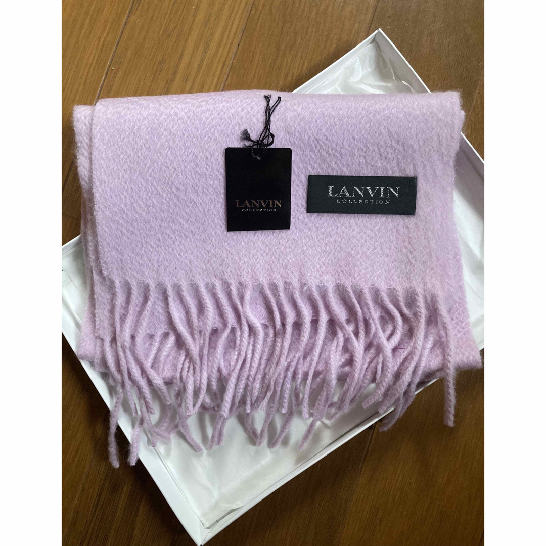 未使用】LANVIN☆ベビーピンク色が可愛いカシミヤ100%のマフラー