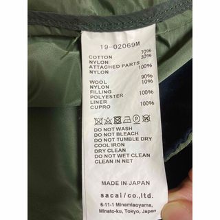 sacai - sacai COTTON NYIOM OXFORD COAT サイズ2の通販 by MA's shop