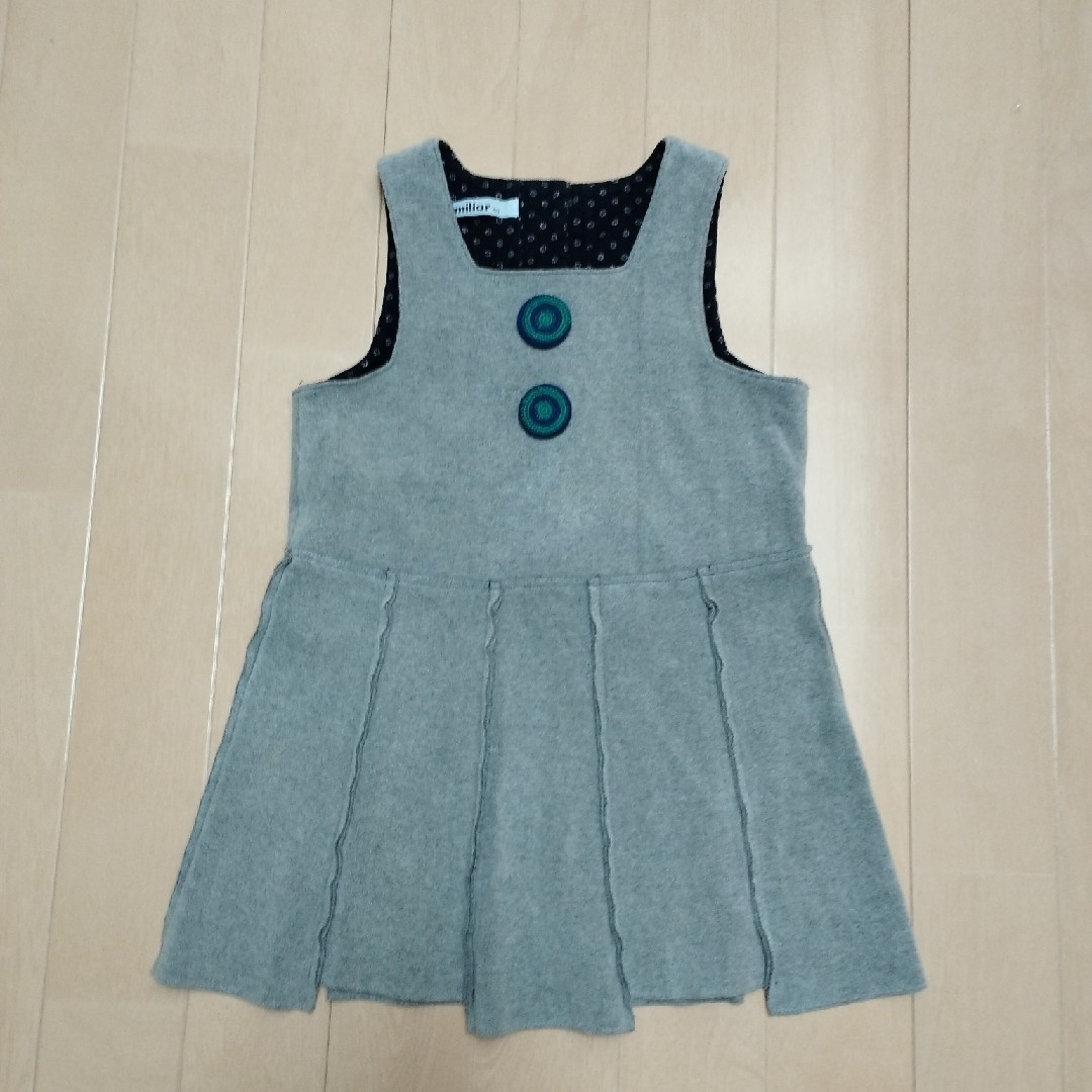 familiar(ファミリア)のファミリア　ワンピース　グレー　90 キッズ/ベビー/マタニティのキッズ服女の子用(90cm~)(ワンピース)の商品写真