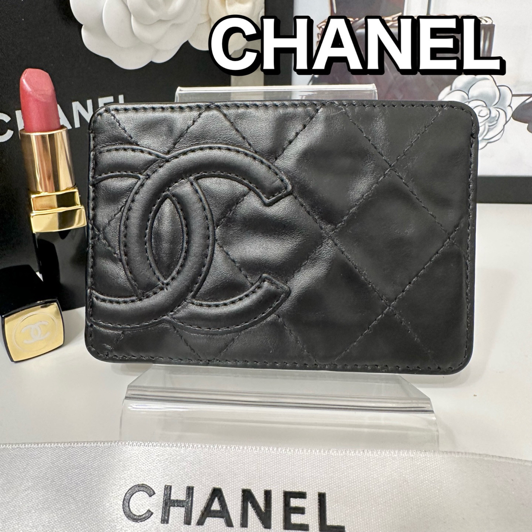 美品CHANEL シャネル カードケース カンボンライン 名刺入れ＆カード入れ黒