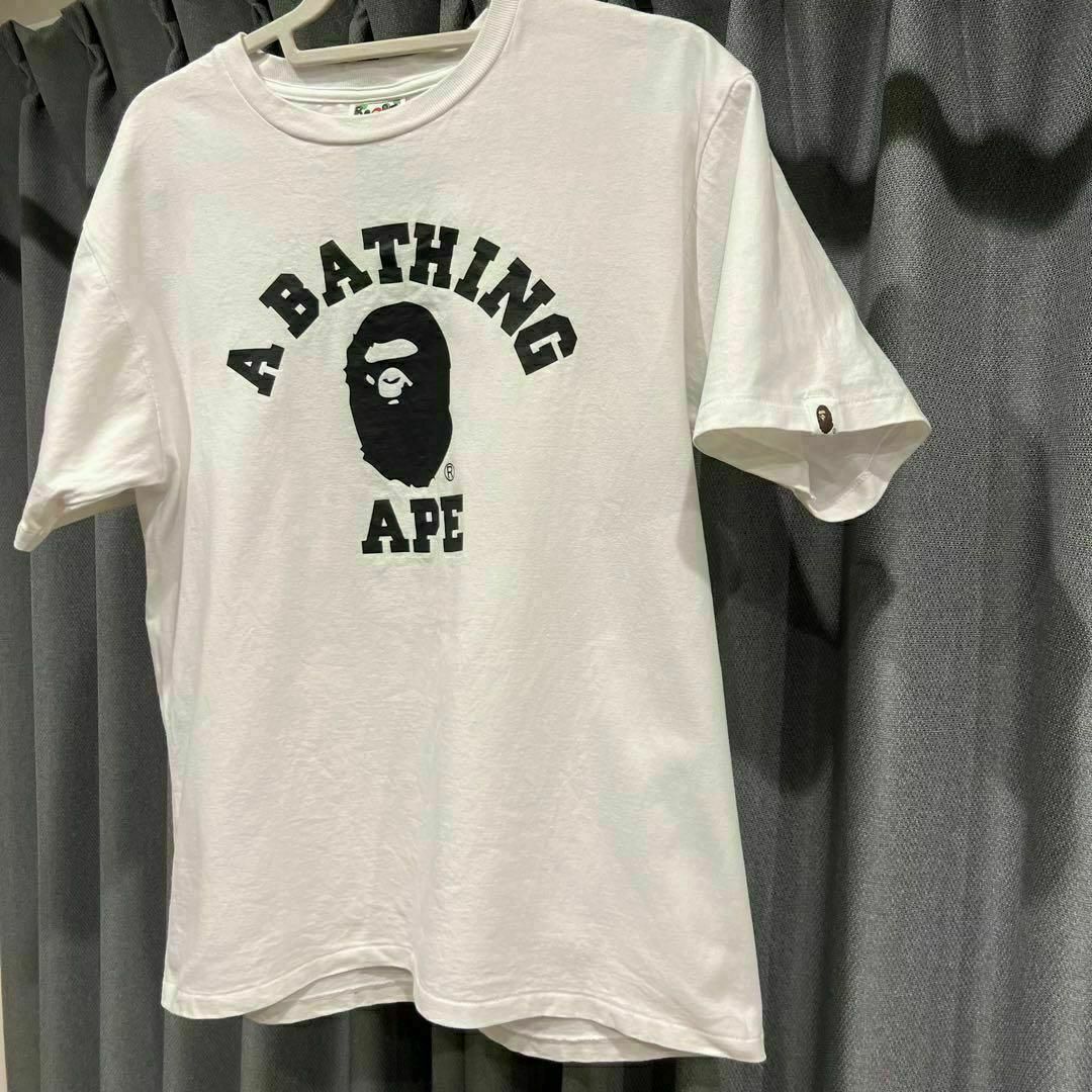 A BATHING APE エイプ Tシャツ 白 Lサイズ フロントロゴ