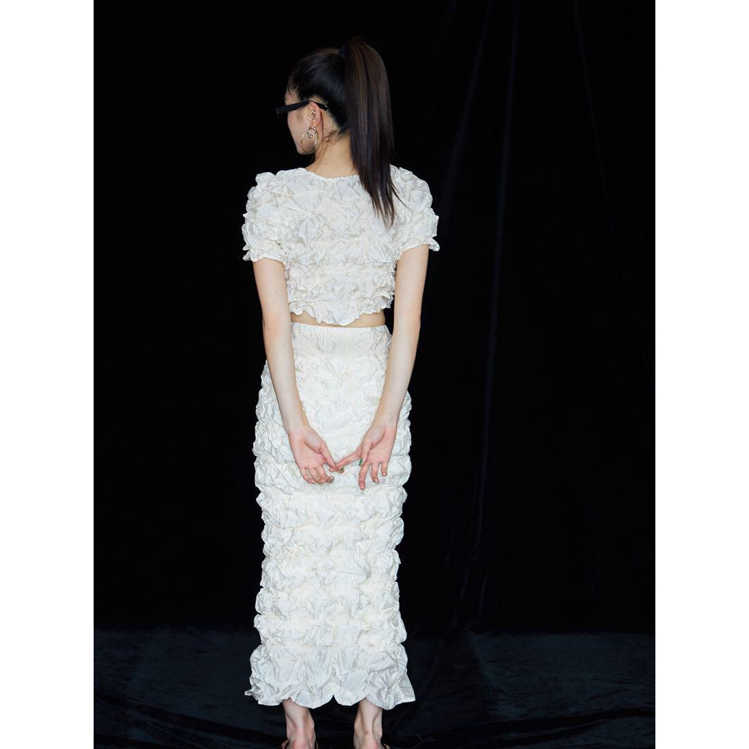 JOSEmoon ARIMATUSHIBORI SKIRT ホワイト-