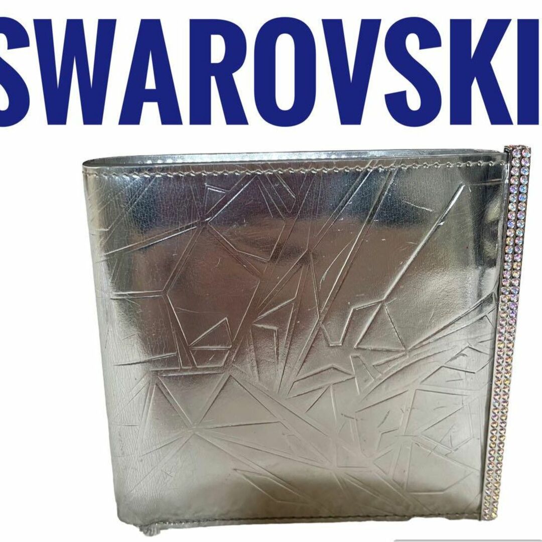 SWAROVSKI(スワロフスキー)のSWAROVSKI スワロフスキー 二つ折り財布 シルバー レディースのファッション小物(財布)の商品写真