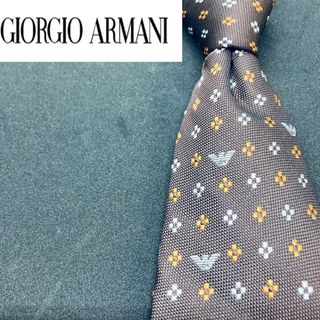 ジョルジオアルマーニ(Giorgio Armani)の【美品】GIORGIO ARMANI /アルマーニ　ネクタイ　ブラウン　ロゴ有(ネクタイ)