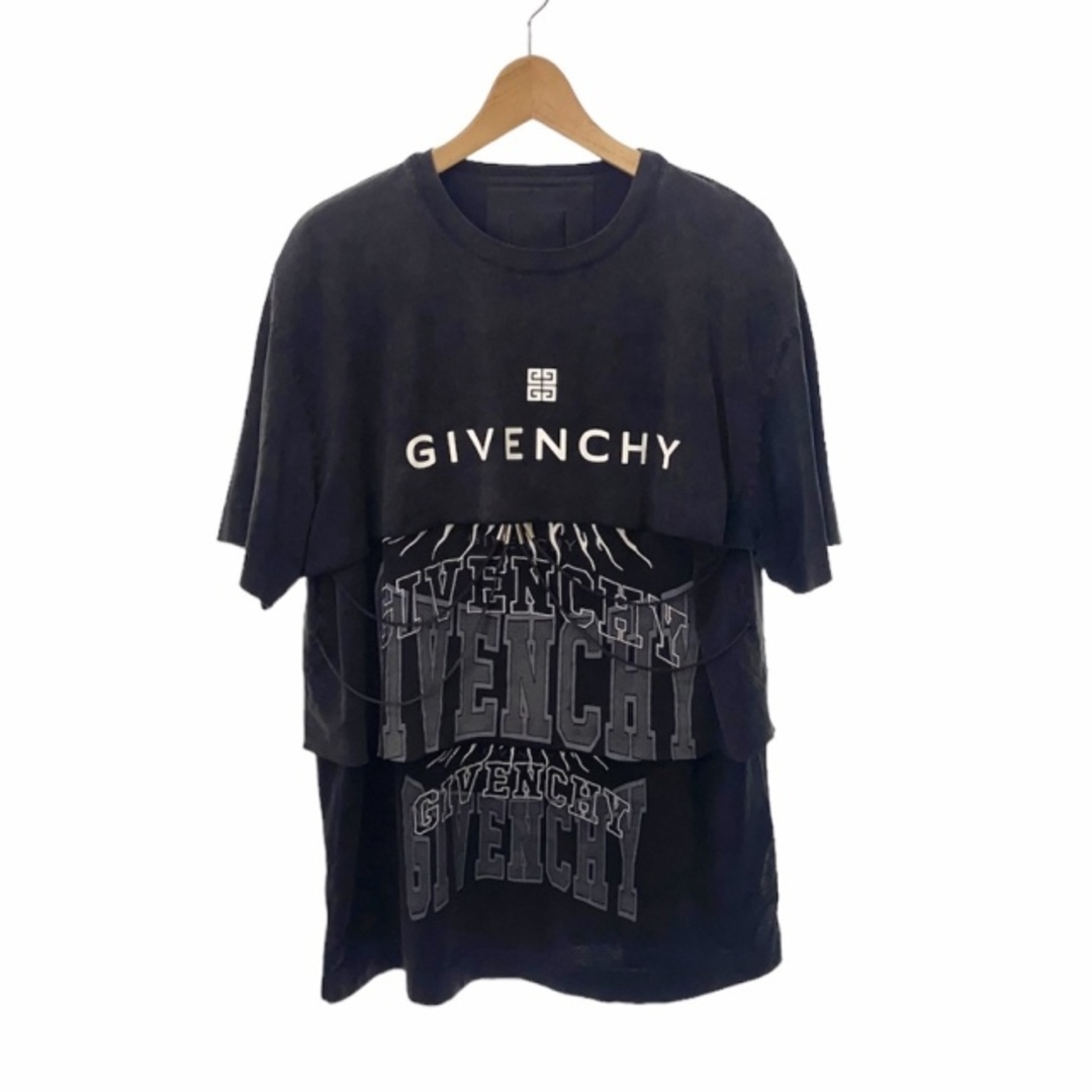 GIVENCHY 22AW オーバーラップド Tシャツ ロゴプリント XXL 黒 | フリマアプリ ラクマ