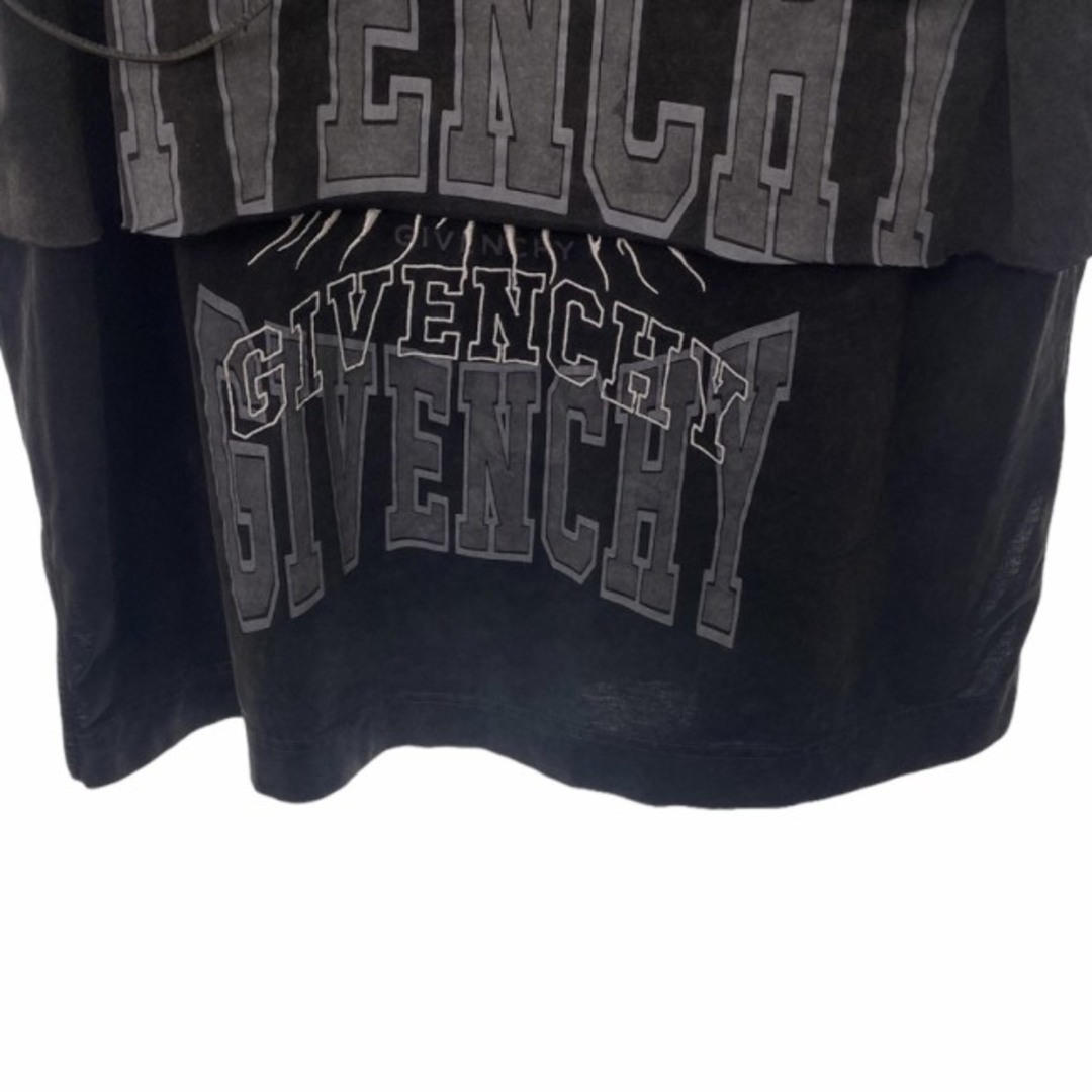 GIVENCHY 22AW オーバーラップド Tシャツ ロゴプリント XXL 黒