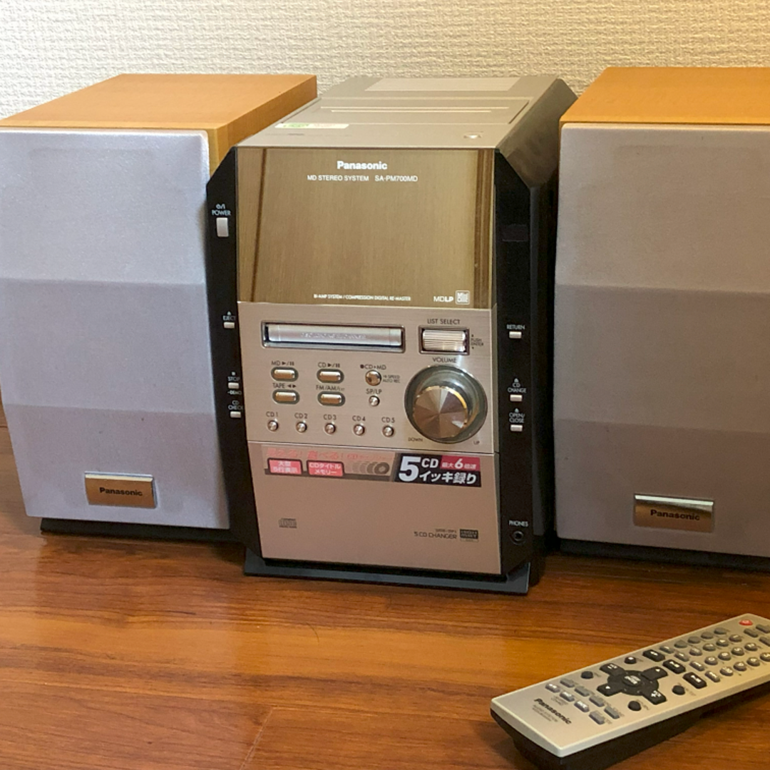 Panasonic SA-PM700MD オーディオシステムCD 5枚 カセット