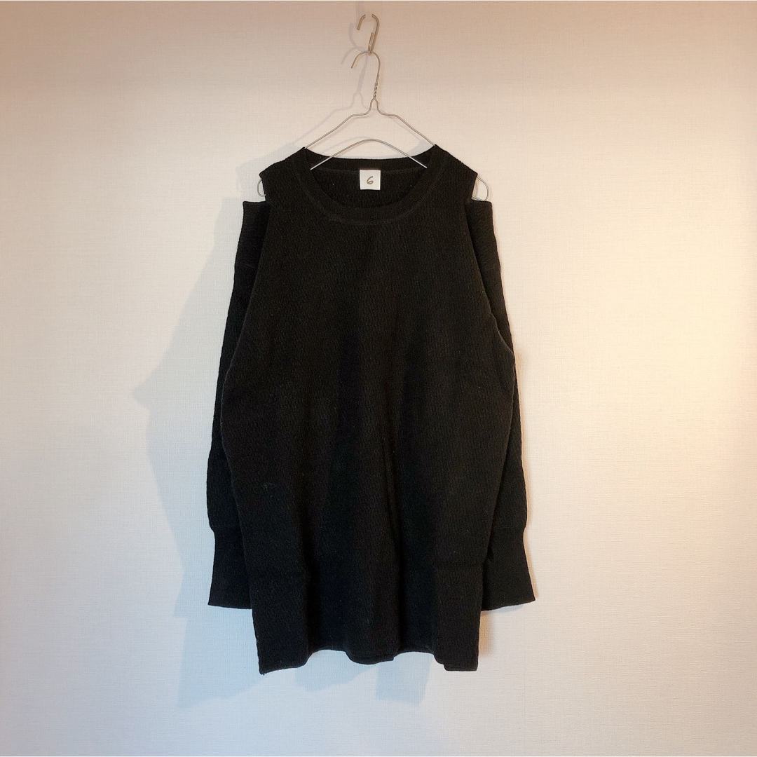 新品タグ付き 6 ロクShoulder 2Hole KNIT ニット