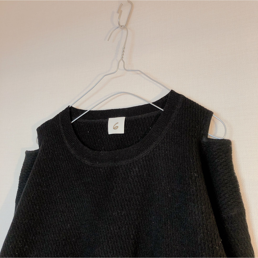 新品タグ付き 6 ロクShoulder 2Hole KNIT ニット