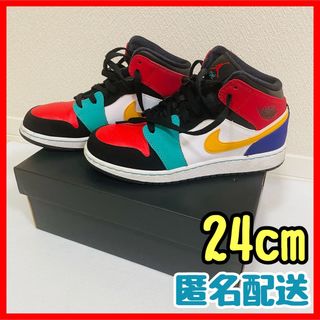 ジョーダン(Jordan Brand（NIKE）)の【激レア❣️】ナイキ エアジョーダン1 ミッド ブレッド マルチカラー(スニーカー)