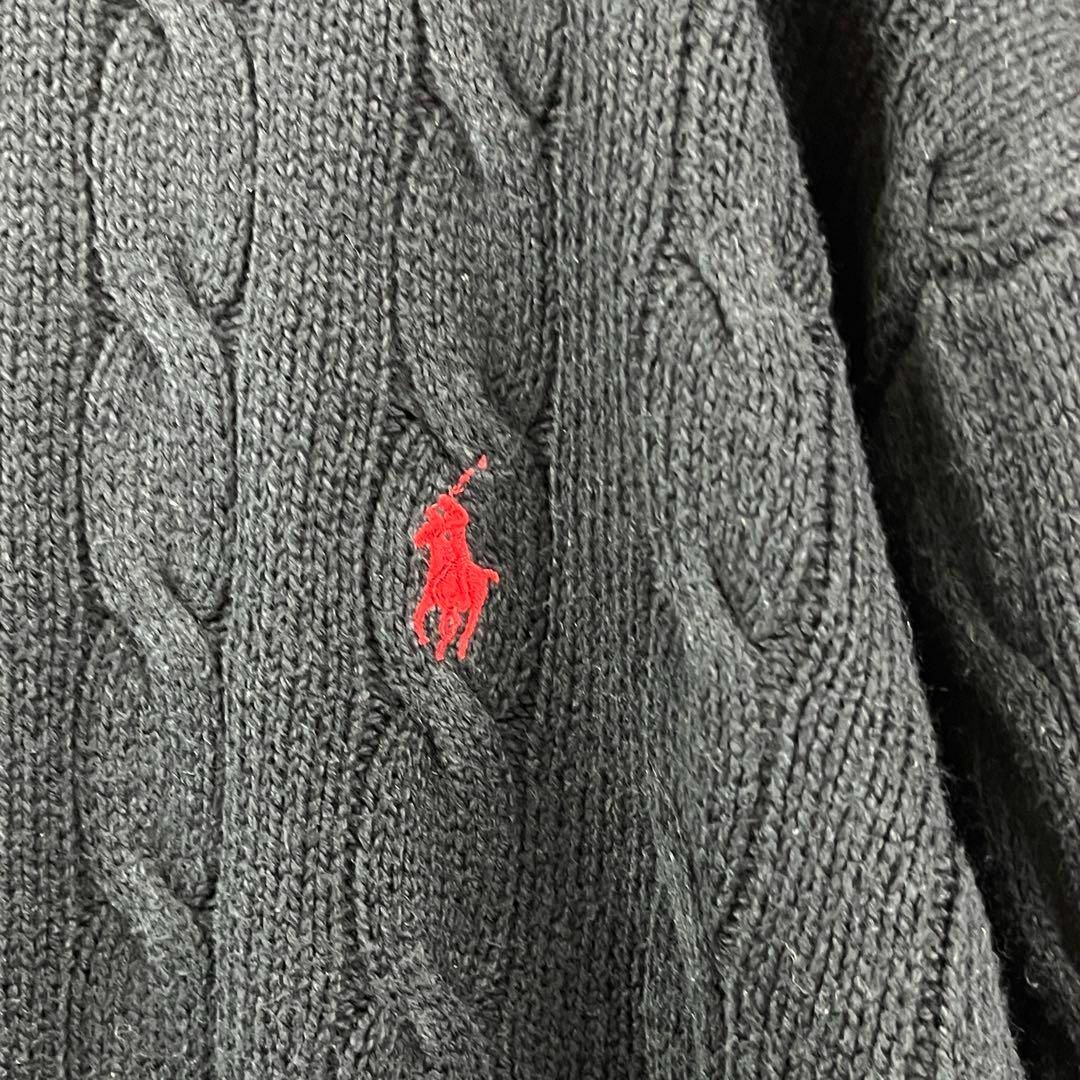 POLO RALPH LAUREN(ポロラルフローレン)の超ビッグサイズ ポロラルフローレン コットン ニットセーター 刺繍ロゴ 2XL メンズのトップス(ニット/セーター)の商品写真