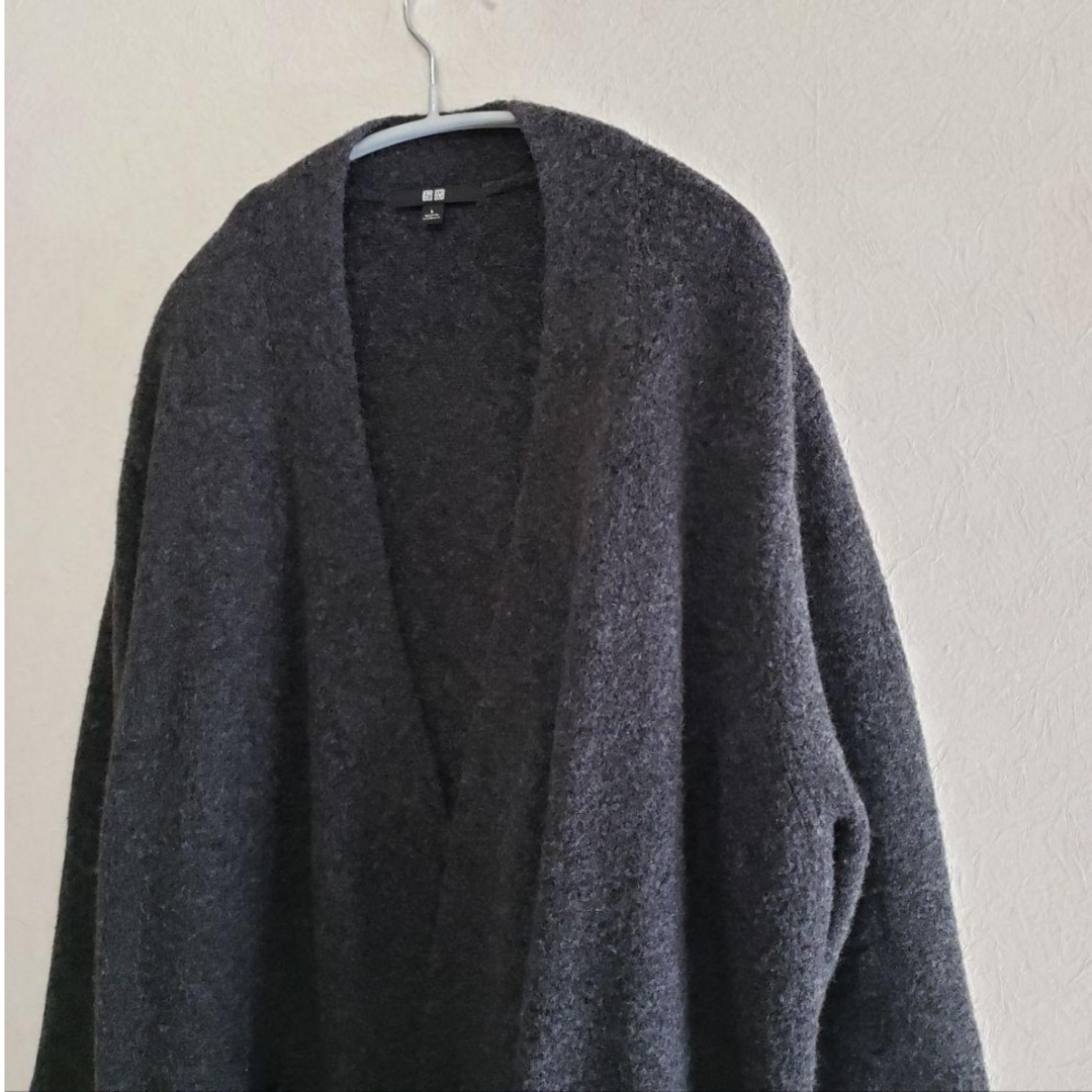 UNIQLO(ユニクロ)のユニクロ　黒ロングコート　アウター レディース シンプル 暖かい グレー レディースのジャケット/アウター(ロングコート)の商品写真