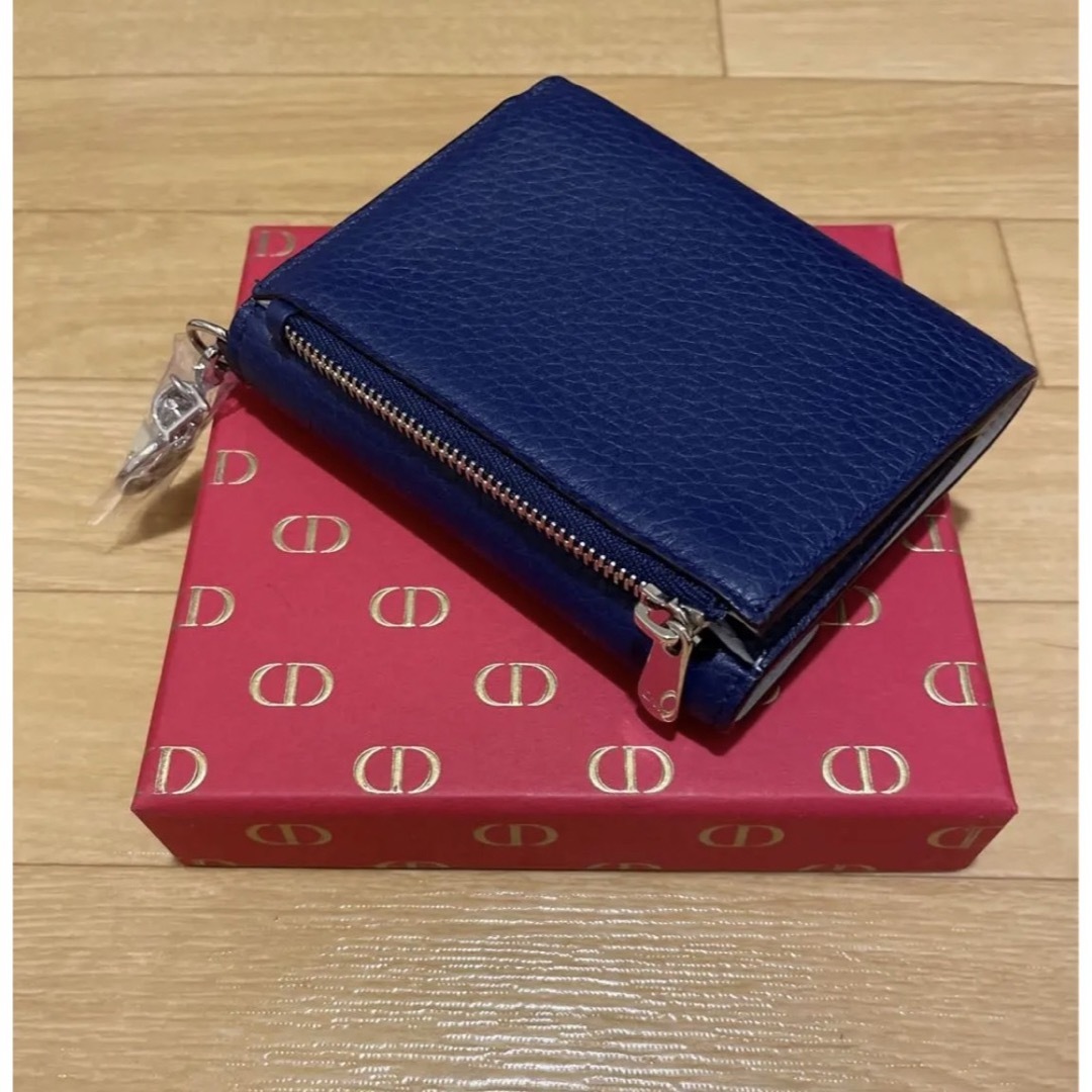 Christian Dior ディオール 三つ折り財布 ネイビー ディオリッシモ