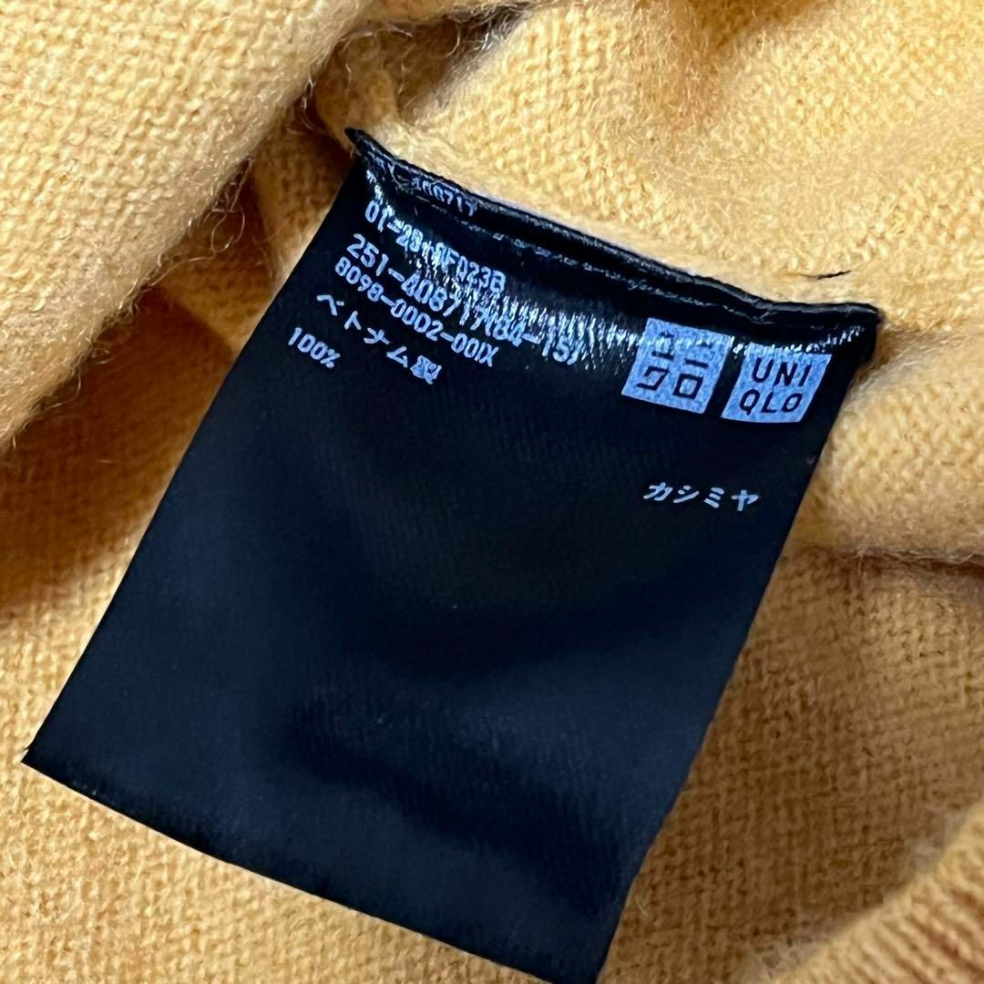 美品　UNIQLO カシミヤクルーネックセーター　マスタード　S ユニクロ