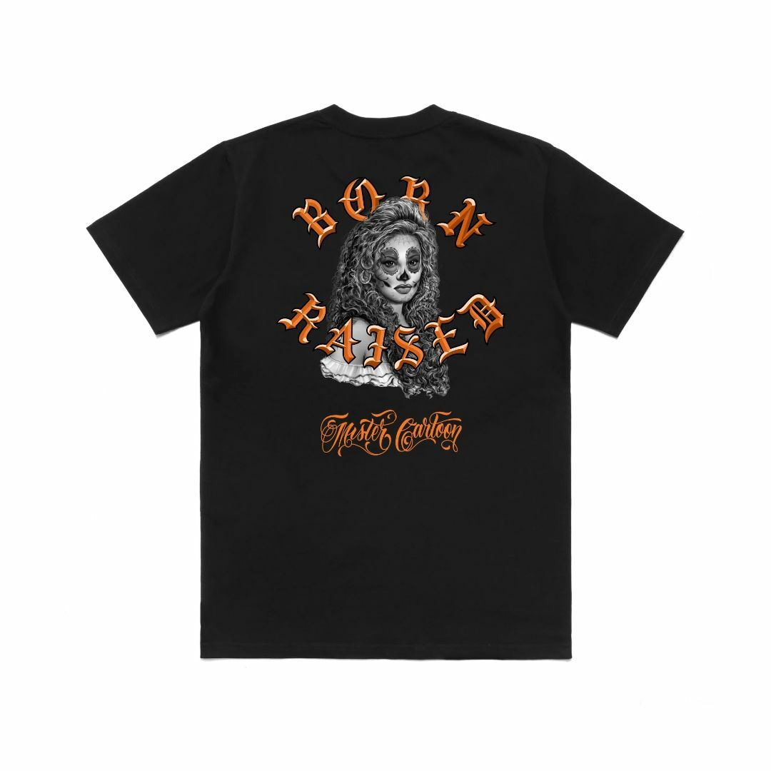 MC BORN RAISED MUERTA TEE BLACK コラボ Tシャツ