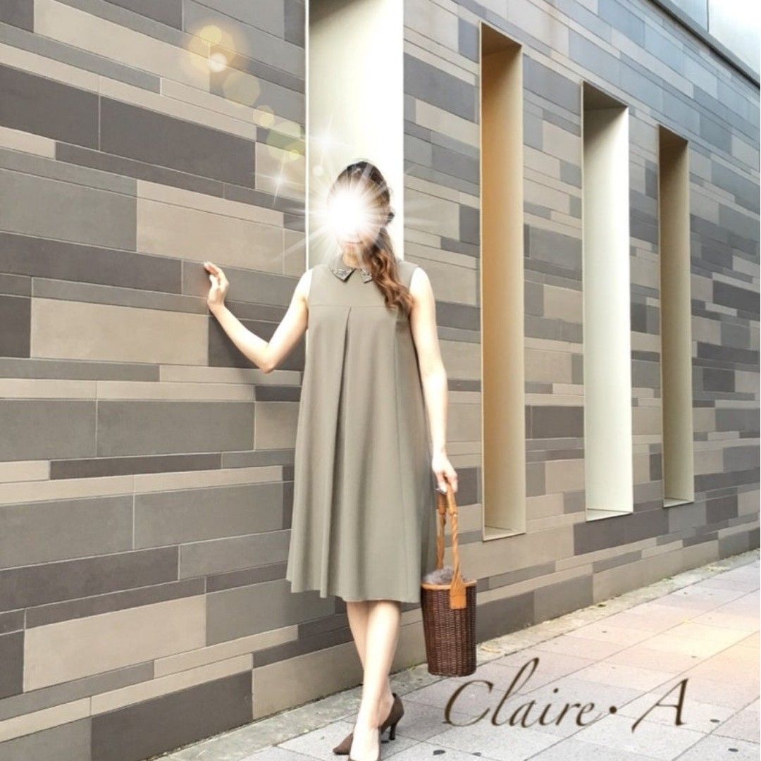 FOXEY - 美品♡ポンヌフ 2 クレアa 白襟 ビジュー襟 ワンピース