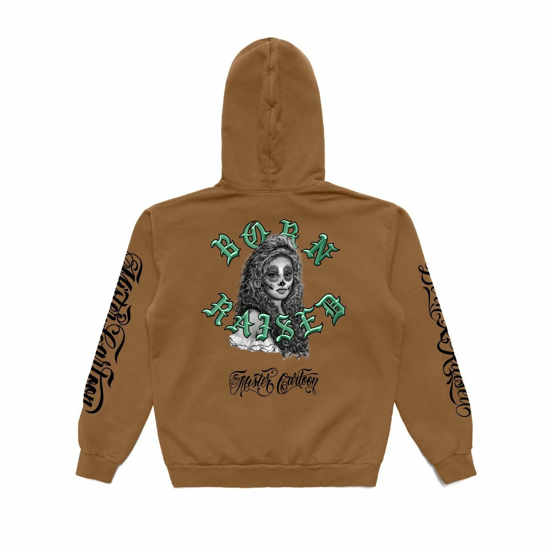 Mr Cartoon BORN RAISED MUERTA HOODIE CML - パーカー