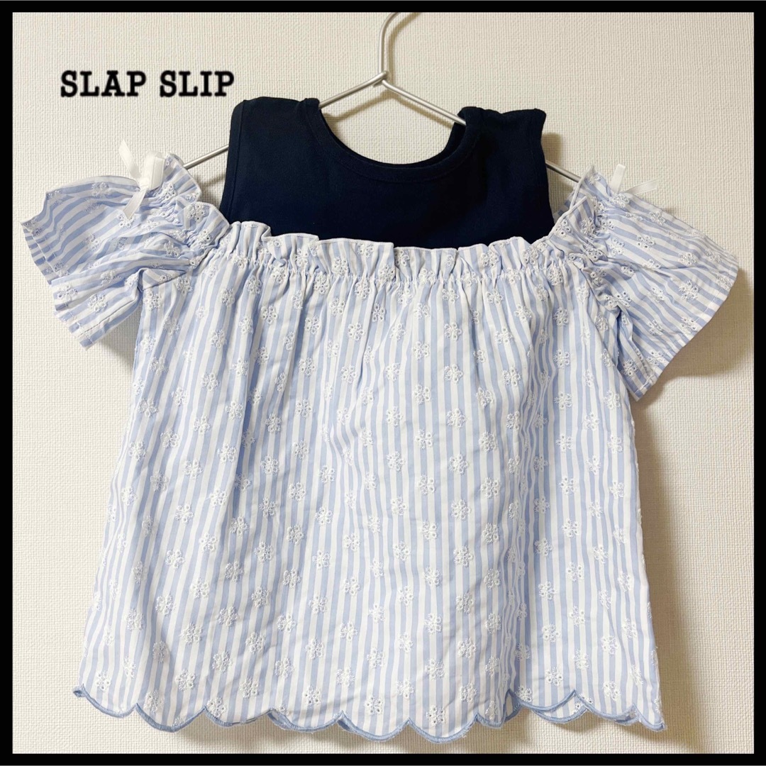 SLAP SLIP - 【 SLAP SLIP / スラップスリップ 】 天竺花刺繍肩開き