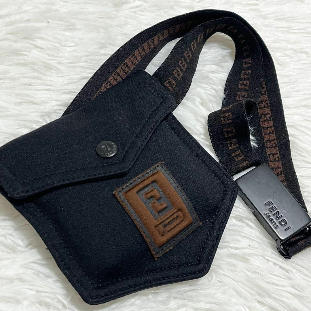 FENDI JEANSズッカ ウエストポーチ ボディバッグ FFロゴ ミニバッグ