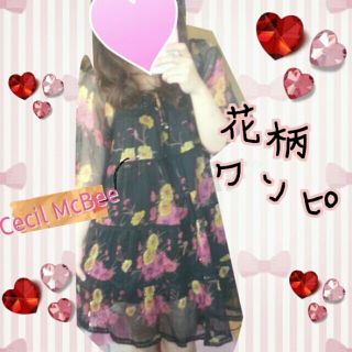 セシルマクビー(CECIL McBEE)のCECIL McBEEの花柄ワンピ♡(ひざ丈ワンピース)