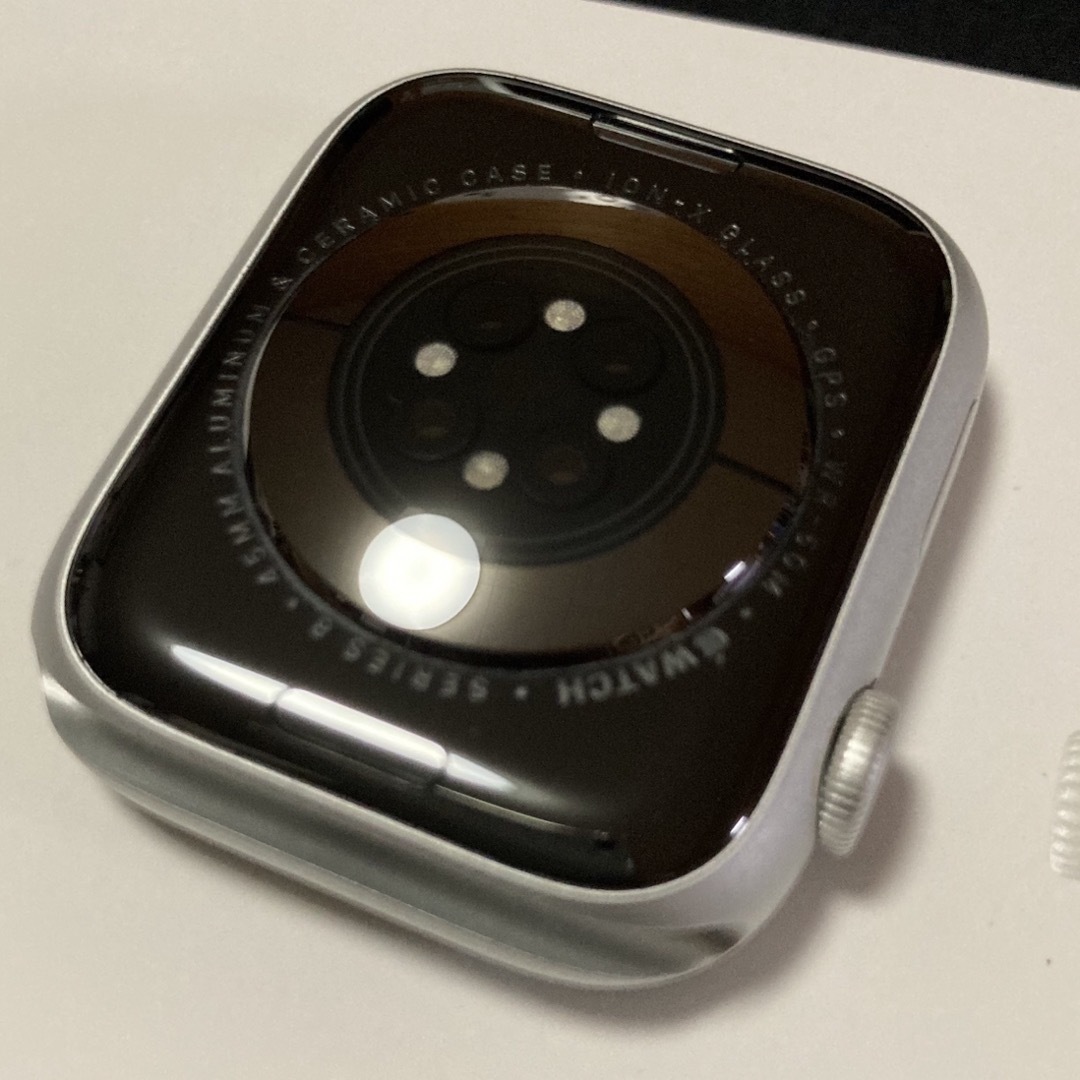 Apple watch 8 45mm GPSモデル シルバー本体、箱、付属品全て-