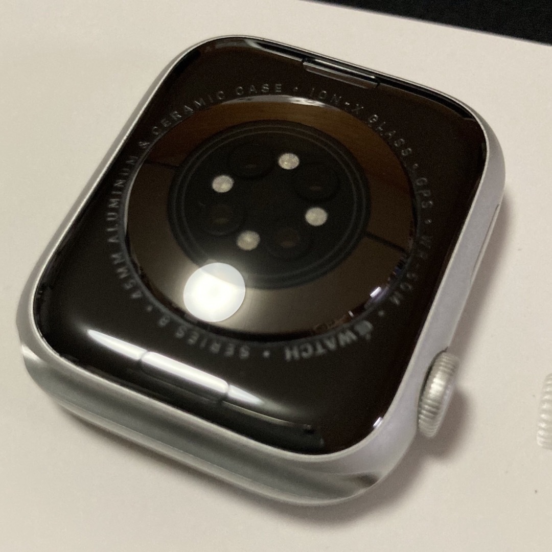 Apple Watch - Apple watch 8 45mm GPSモデル シルバー本体、箱、付属