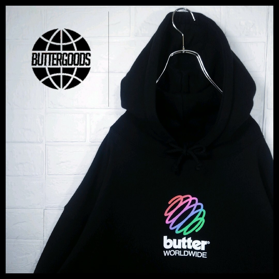 BUTTER GOODS》グラデーションロゴ 裏起毛 プルオーバーパーカー