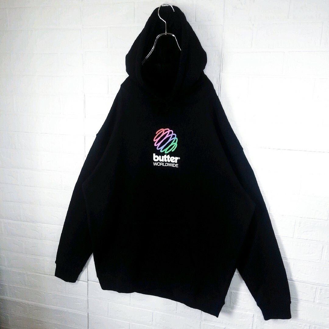 BUTTER GOODS》グラデーションロゴ 裏起毛 プルオーバーパーカー-