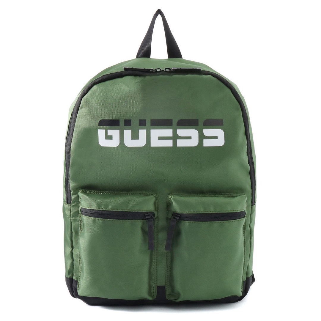 GUESS(ゲス)のGUESS（ゲス）★ブランドロゴ　バックパック　リュックサック　グリーン メンズのバッグ(バッグパック/リュック)の商品写真