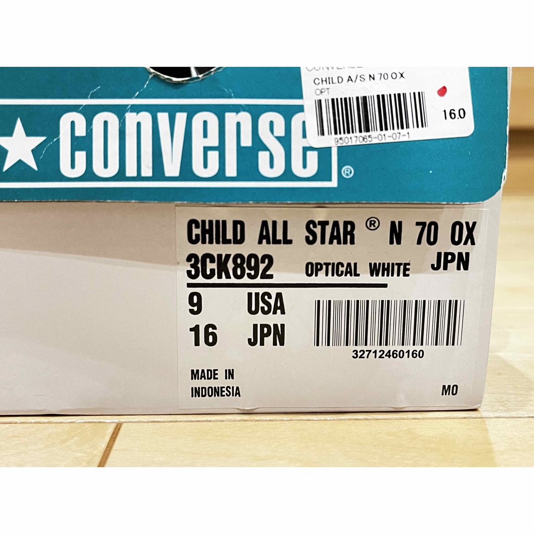 CONVERSE(コンバース)の16.0cm ホワイトCONVERSE CHUCK TAYLOR キッズ キッズ/ベビー/マタニティのキッズ靴/シューズ(15cm~)(スニーカー)の商品写真