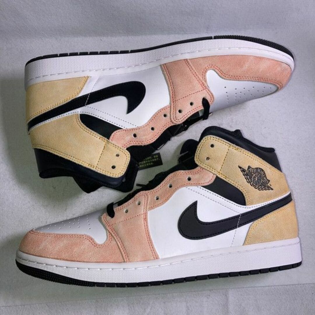 Jordan Brand(NIKE) - エアジョーダン1 MID SE ピンク オレンジ 白