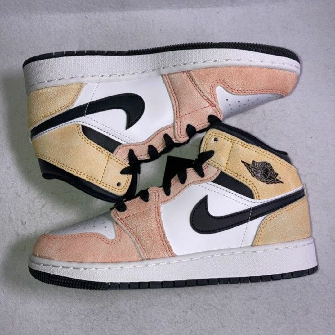 Jordan Brand(NIKE) - エアジョーダン1 MID SE GS ピンク オレンジ