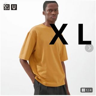 ユニクロ(UNIQLO)のUNIQLOユニクロユーエアリズムコットンオーバーサイズTシャツオレンジX L④(Tシャツ/カットソー(半袖/袖なし))