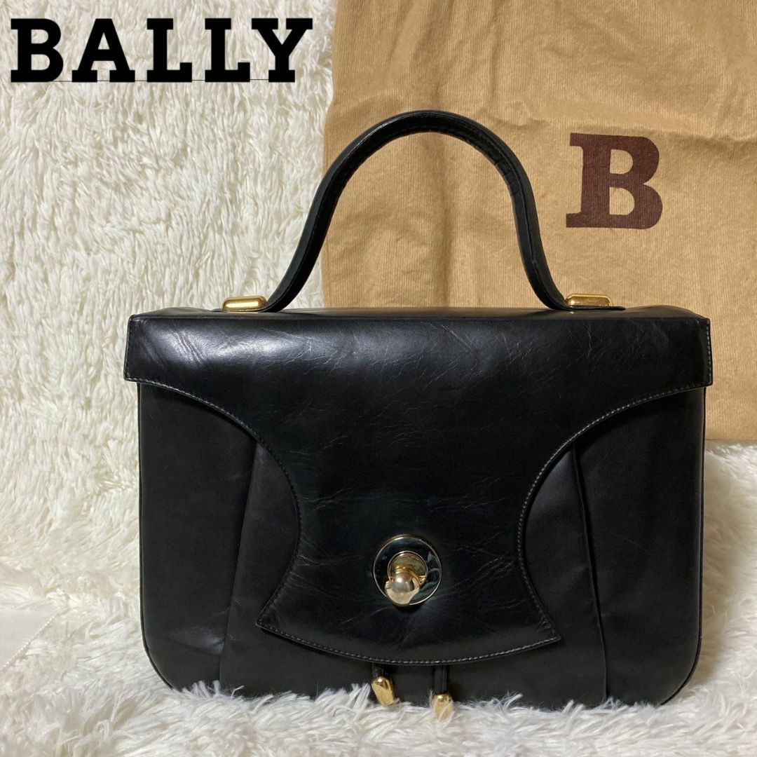 BALLY ハンドバッグ　バリー レザーバッグ ブラック