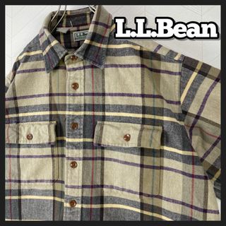 エルエルビーン(L.L.Bean)の90s エルエルビーン シャモアクロスシャツ チェック ネルシャツ ベージュ(シャツ)