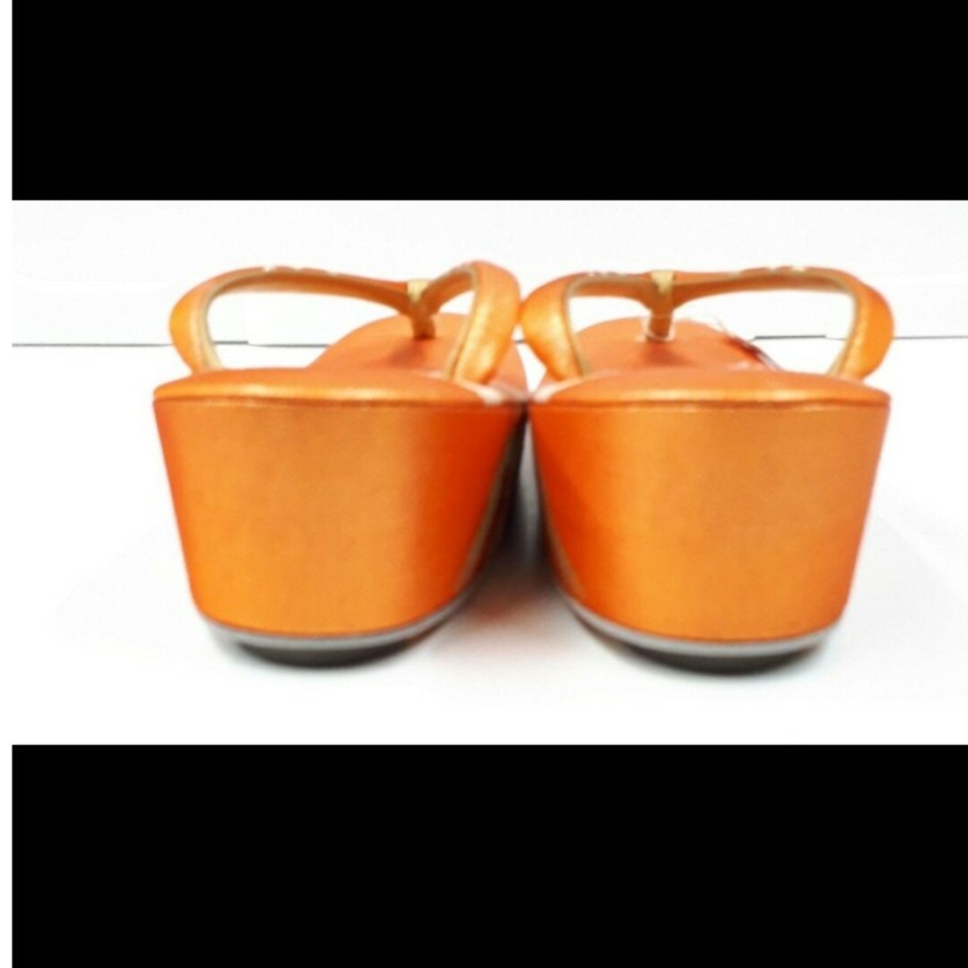新品未使用　和装バッグ・草履セット　オレンジ　成人式　和装　着物　フォーマル レディースの靴/シューズ(下駄/草履)の商品写真