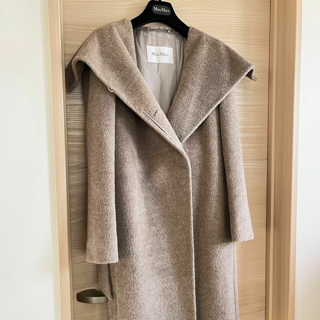 Max Mara スタンドカラーコート アルパカ シャギー テディベア 白タグ