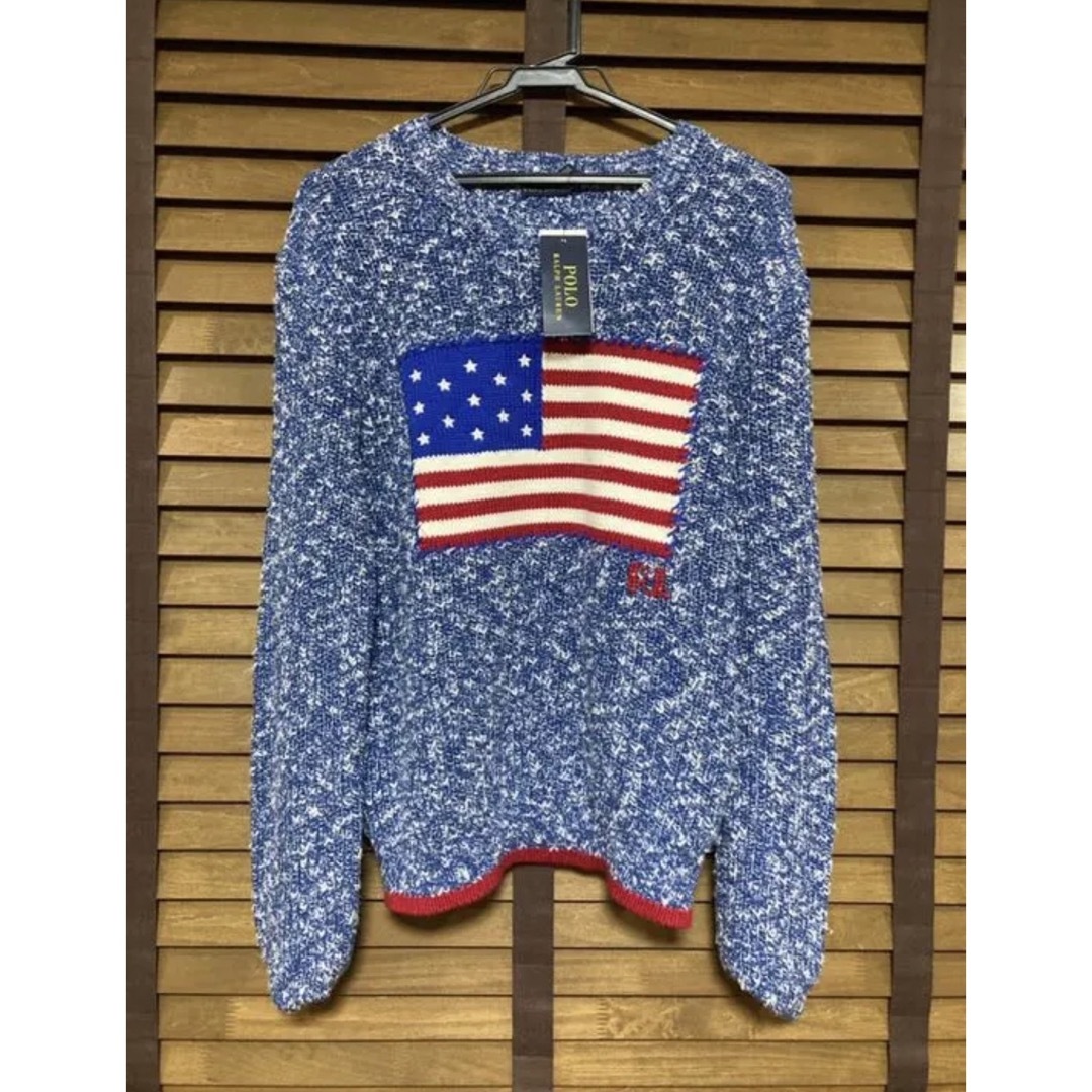 POLO ラルフローレン　コットンセーター　星条旗　セーター　米国購入　新品