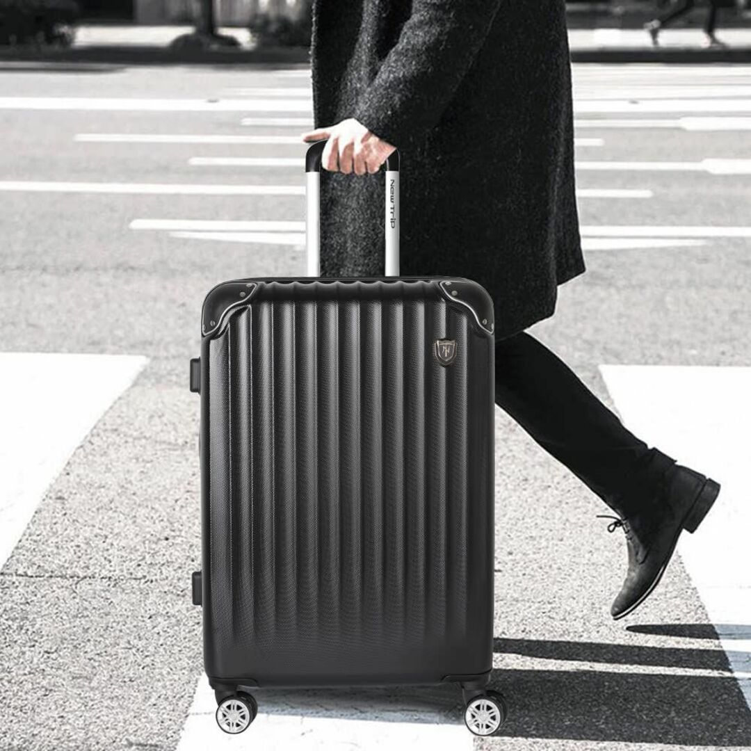 【色: ブラック】[New Trip] スーツケース キャリーケース キャリーバ 4