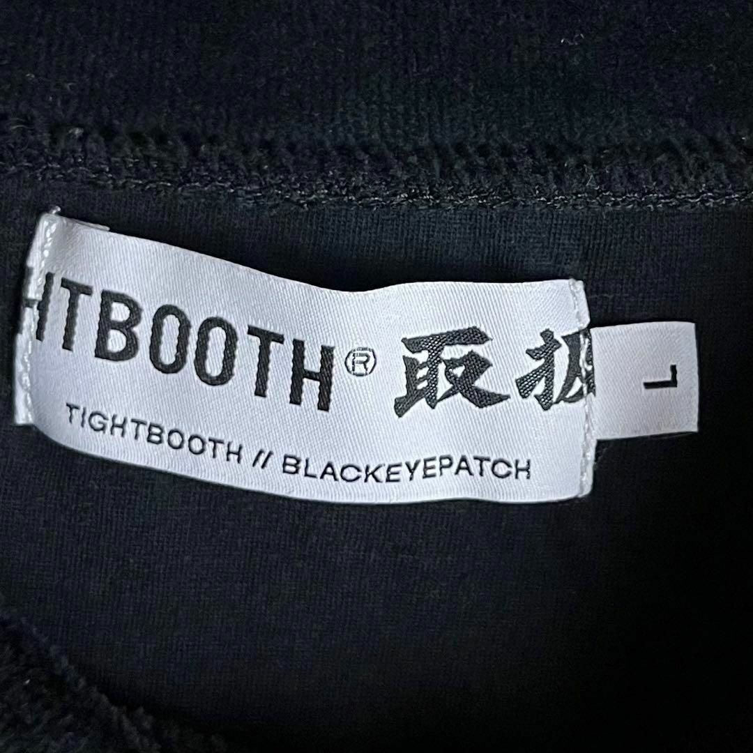 人気Lサイズ】ブラックアイパッチ☆両面刺繍ロゴ入りベロアスウェット