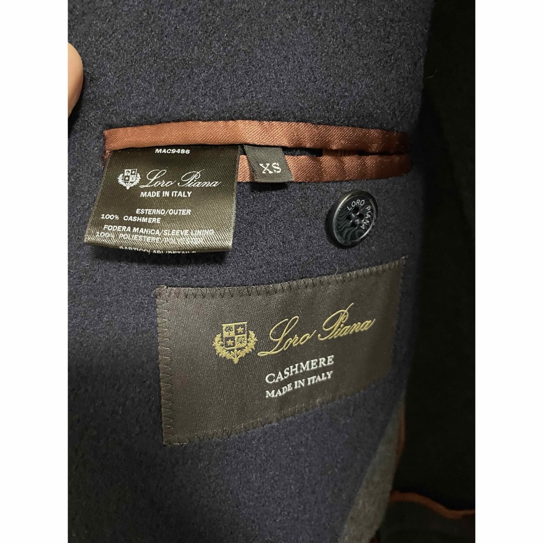 LORO PIANA - (美品)ロロピアーナ カシミヤ100%ネイビーコートxs(M LORO PIANA - (美品)ロロピアーナ カシミヤ100%ネイビーコートxs(M