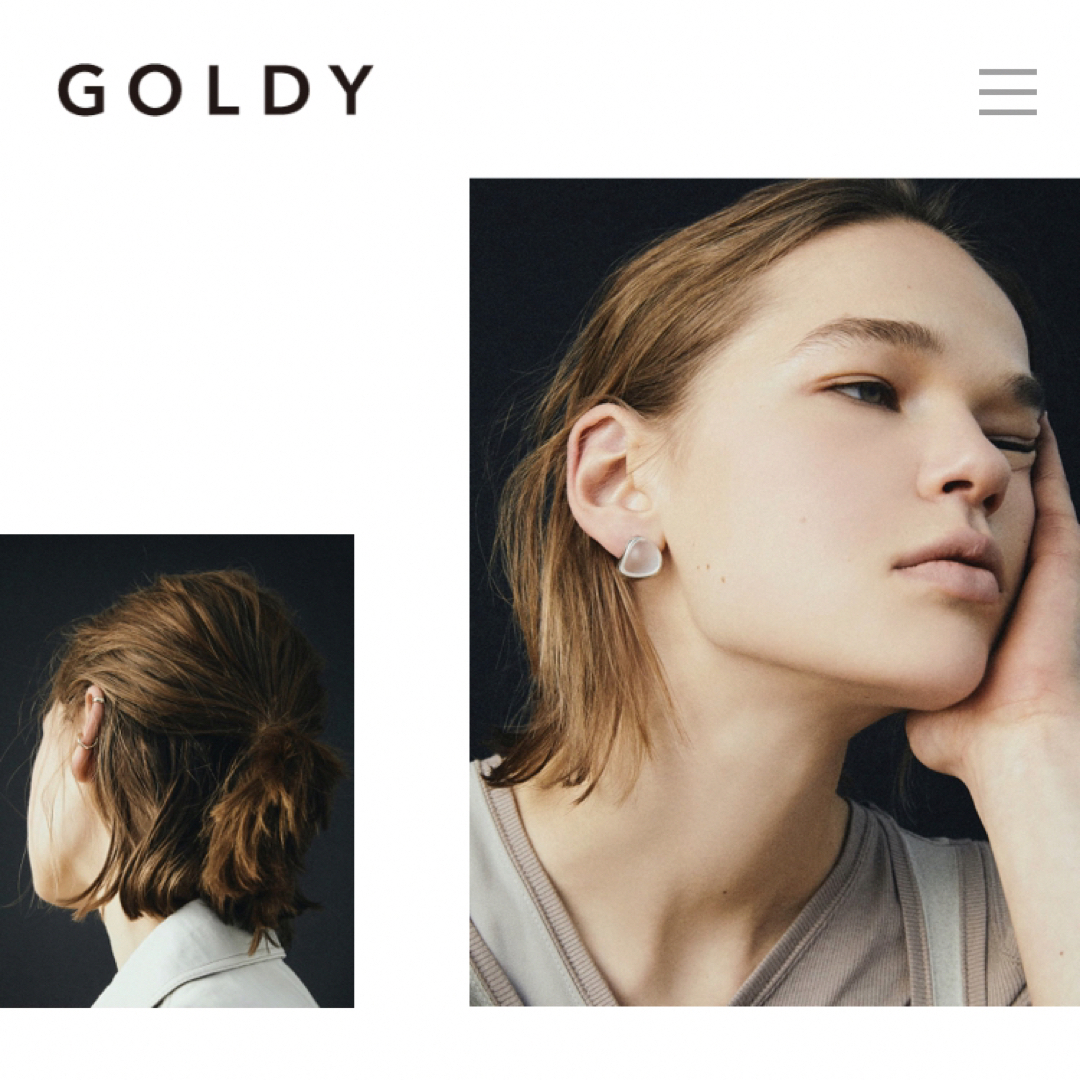 GOLDY(ゴールディ)の"GOLDY" calligraphy frame pierce レディースのアクセサリー(ピアス)の商品写真