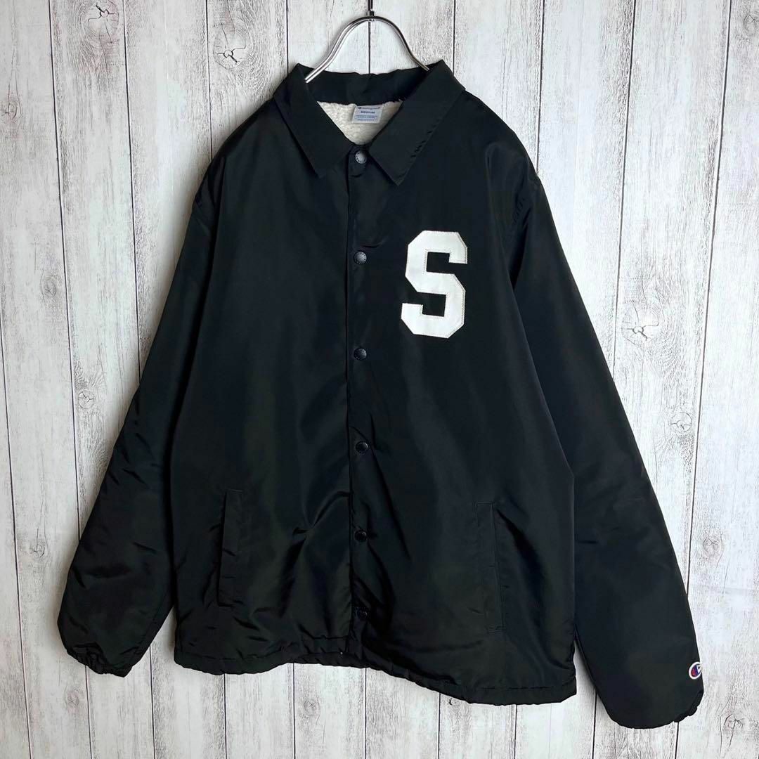 【限定コラボ】ステューシー×チャンピオン☆両面ロゴ入り裏ボアジャケット