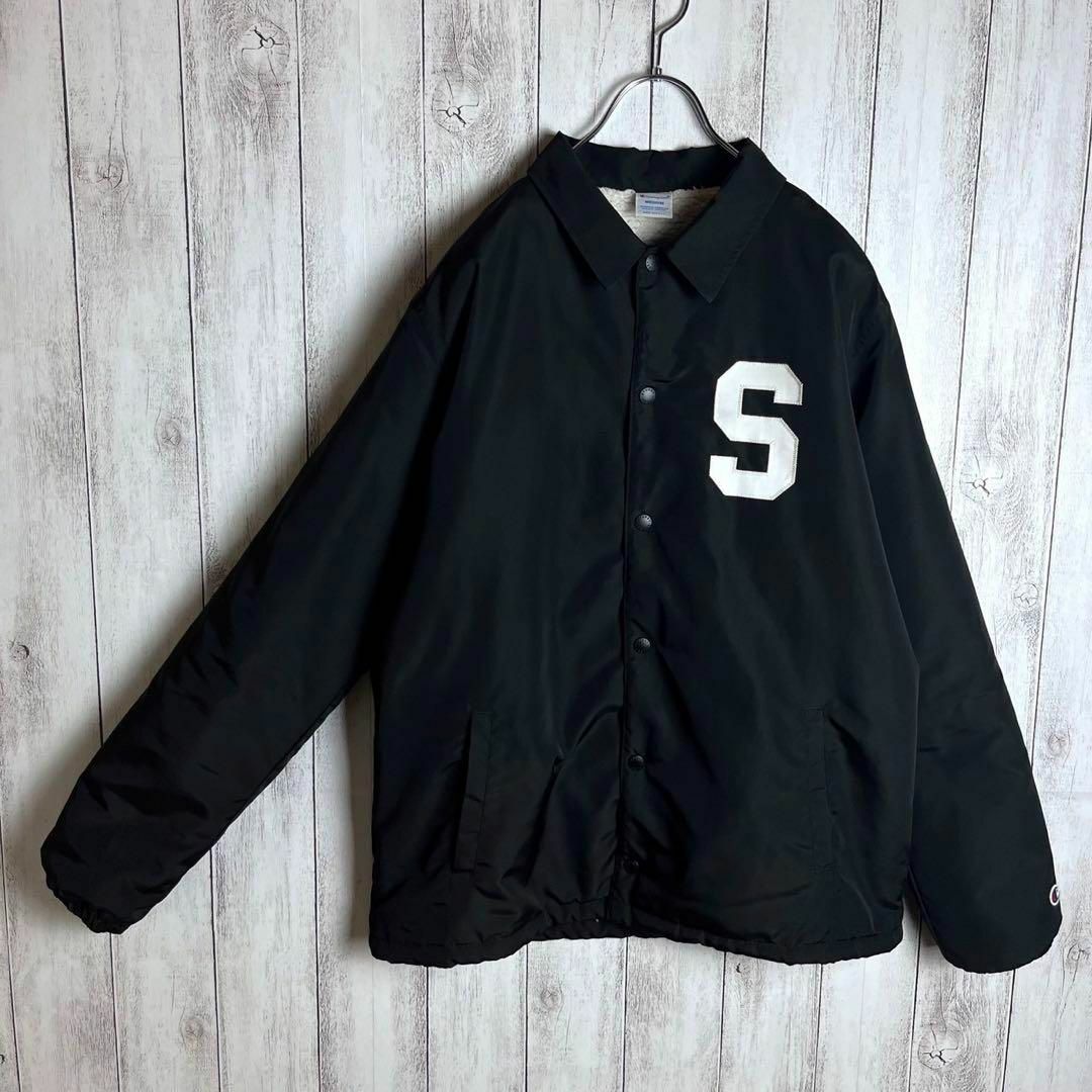【限定コラボ】ステューシー×チャンピオン☆両面ロゴ入り裏ボアジャケット