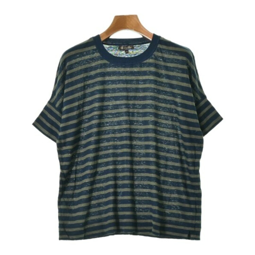 Loro Piana Tシャツ・カットソー M 紺xカーキ(ボーダー)春夏ポケット